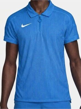 HQ0792-435 Nike Court Dri-fit Adv Slam Tennis Polo Small Textured 1/4 Zip